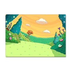 Green Field Illustration Adventure Time Multi Colored Sticker A4 (10 Pack) by Sarkoni