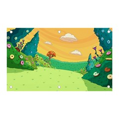 Green Field Illustration Adventure Time Multi Colored Banner And Sign 5  X 3  by Sarkoni