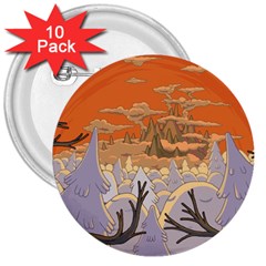 Adventure Time Cartoon Landscape Trees 3  Buttons (10 Pack)  by Sarkoni