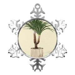 Tree Vector Art In A Flower Pot Metal Small Snowflake Ornament by Sarkoni