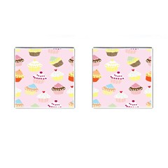 Cupcakes Wallpaper Paper Background Cufflinks (square) by Apen