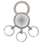 Stylized Flower Floral Pattern 3-Ring Key Chain Front