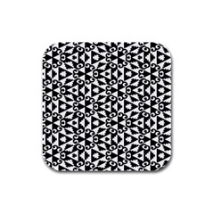 Geometric Tile Background Rubber Square Coaster (4 Pack) by Apen