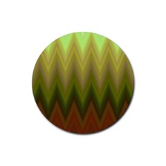 Zig Zag Chevron Classic Pattern Rubber Coaster (round) by Apen