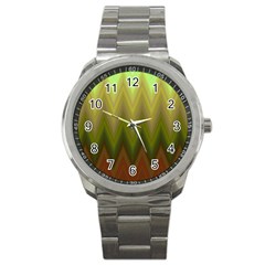 Zig Zag Chevron Classic Pattern Sport Metal Watch by Apen