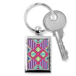 Checkerboard Squares Abstract Texture Pattern Key Chain (Rectangle) Front