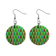 Christmas Background Paper Mini Button Earrings by Modalart