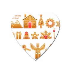 Gingerbread Food Snack Seasonal Heart Magnet by Modalart