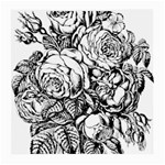 Roses Bouquet Flowers Sketch Medium Glasses Cloth (2 Sides) Front