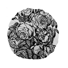 Roses Bouquet Flowers Sketch Standard 15  Premium Flano Round Cushions by Modalart