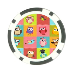 Owls Pattern Abstract Art Desenho Vector Cartoon Poker Chip Card Guard by Bedest