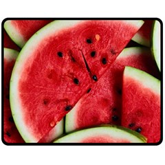 Watermelon Fruit Green Red Fleece Blanket (medium) by Bedest