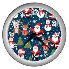 Christmas Decoration Wall Clock (silver) by Ravend