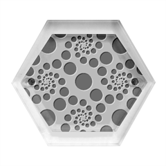 Dot Dots Round Black And White Hexagon Wood Jewelry Box by Ravend