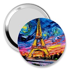 Eiffel Tower Starry Night Print Van Gogh 3  Handbag Mirrors by Modalart