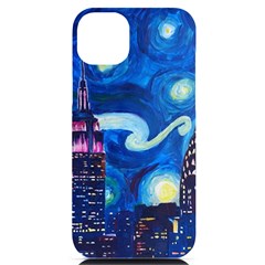 Starry Night In New York Van Gogh Manhattan Chrysler Building And Empire State Building Iphone 14 Plus Black Uv Print Case by Modalart