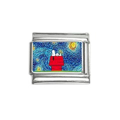 Cartoon Dog Starry Night Van Gogh Parody Italian Charm (9mm) by Modalart