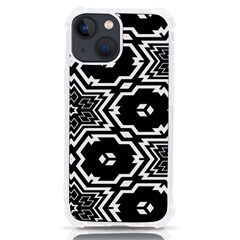 Black And White Pattern Background Structure Iphone 13 Mini Tpu Uv Print Case by Pakjumat