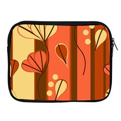 Amber Yellow Stripes Leaves Floral Apple Ipad 2/3/4 Zipper Cases by Pakjumat