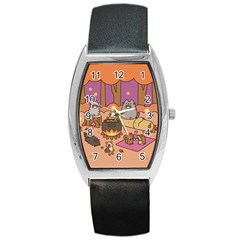 Pusheen Cute Fall The Cat Barrel Style Metal Watch by Modalart