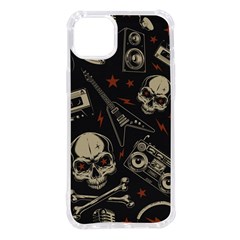 Grunge Seamless Pattern With Skulls Iphone 14 Plus Tpu Uv Print Case by Bedest