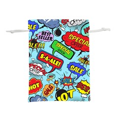 Comic Bubbles Seamless Pattern Lightweight Drawstring Pouch (m) by Bedest