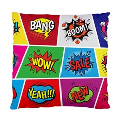 Pop Art Comic Vector Speech Cartoon Bubbles Popart Style With Humor Text Boom Bang Bubbling Expressi Standard Cushion Case (one Side) by Bedest