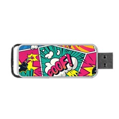 Comic Colorful Seamless Pattern Portable Usb Flash (one Side) by Bedest