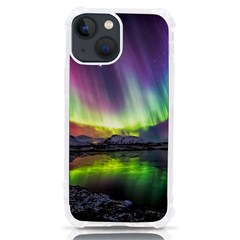 Aurora Borealis Polar Northern Lights Natural Phenomenon North Night Mountains Iphone 13 Mini Tpu Uv Print Case by Pakjumat