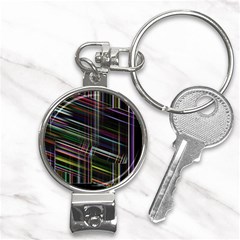 False Prismatic Black Background Nail Clippers Key Chain by Pakjumat