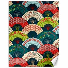 Japanese Fans Bright Pattern Canvas 18  X 24  by Pakjumat