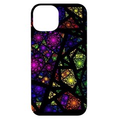 Stained Glass Crystal Art Iphone 14 Black Uv Print Case by Pakjumat