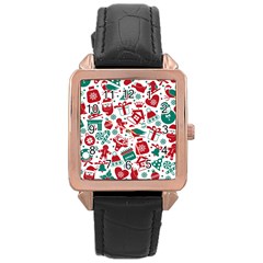 Background Vector Texture Christmas Winter Pattern Seamless Rose Gold Leather Watch  by Pakjumat