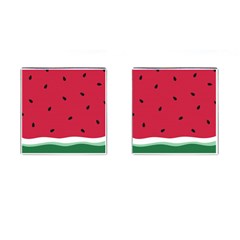 Minimalist Summer Watermelon Wallpaper Cufflinks (square) by Pakjumat