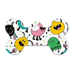 Funny Monster Pattern Dog Tag Bone (one Side) by Pakjumat