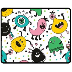 Funny Monster Pattern Fleece Blanket (medium) by Pakjumat