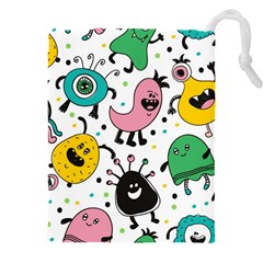 Funny Monster Pattern Drawstring Pouch (5xl) by Pakjumat