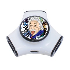 Albert Einstein Physicist 3-port Usb Hub by Maspions