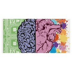 Brain Heart Balance Emotion Banner And Sign 8  X 4  by Maspions