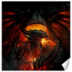 Dragon Fire Fantasy Art Canvas 20  X 20  by Maspions