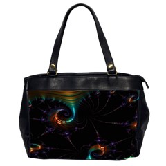 Fractal Transfer Metallic Black Oversize Office Handbag (2 Sides) by Hannah976