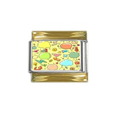 Cute Sketch Child Graphic Funny Gold Trim Italian Charm (9mm) by Hannah976