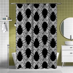 Pattern Beetle Insect Black Grey Shower Curtain 48  X 72  (small)  by Hannah976