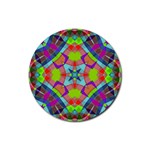 Farbenpracht Kaleidoscope Pattern Rubber Round Coaster (4 pack) Front