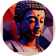 Let That Shit Go Buddha Low Poly (6) Uv Print Round Tile Coaster by 1xmerch