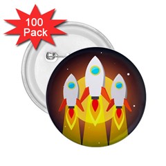Rocket Take Off Missiles Cosmos 2 25  Buttons (100 Pack)  by Sarkoni