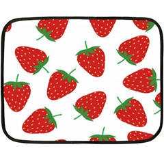 Seamless Pattern Fresh Strawberry Two Sides Fleece Blanket (mini) by Sarkoni