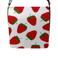 Seamless Pattern Fresh Strawberry Flap Closure Messenger Bag (l) by Sarkoni