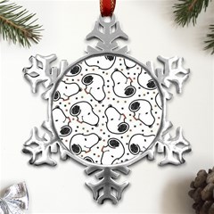 Dog Pattern Metal Small Snowflake Ornament by Sarkoni