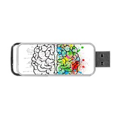 Brain Mind Psychology Idea Drawing Portable Usb Flash (two Sides) by Grandong